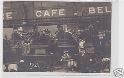 33264 Foto Ak Hamburg Café Belvedere Kutsche um 1910