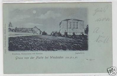 33267 Ak Gruss von der Platte bei Wiesbaden 1898