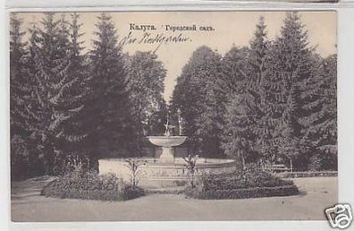33306 Ak Kaluga Russland Park mit Brunnen 1913