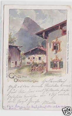 33667 Künstler-Ak Gruss aus Oberammergau 1913