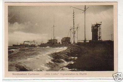 34363 Ak Nordseebad Cuxhaven Signalstation Sturm um1930