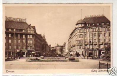 34209 Ak Hannover Straßenansicht mit Hotel um 1940