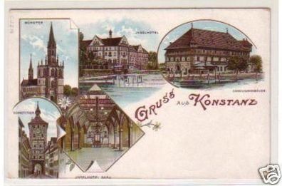 34196 Ak Lithographie Gruß aus Konstanz um 1910