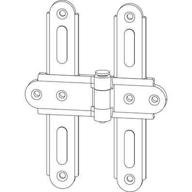 Maco #14092 Rustico Ladenmittelkreuzband Versatz 0-25mm Abstand 13mm schwarz