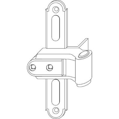 Maco #57056 Rustico Ladenkreuzband BLR flächenbündig verstellbar schwarz