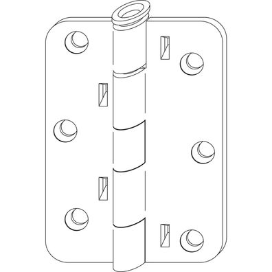 Maco #14060 Rustico Ladenmittelband gerade Versatz 0mm für Faltläden schwarz