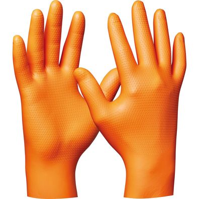 Gebol Einweghandschuhe Orange Nitril Ultra Grip Größe L-50 Stück (50 Stück)