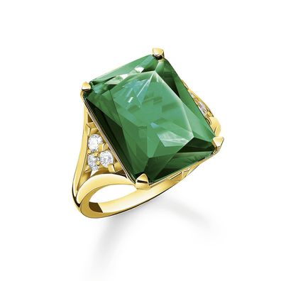 Thomas Sabo Schmuck Damenring Grüner Stein TR2339-971-6