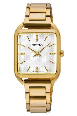 Seiko Damenuhr Rechteckig Goldfarben SWR078P1