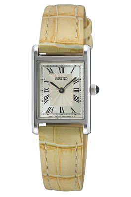 Seiko Damen-Armbanduhr Rechteckig Beige SWR095P1