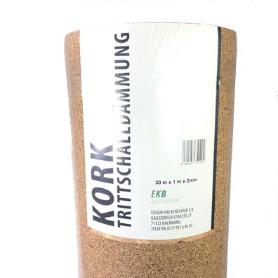 EUR 3,16 pro qm 30qm KORK Trittschalldämmung 2mm Parkett &amp; Laminat Unterlage