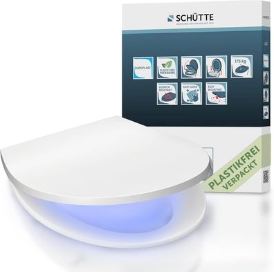 Schütte WC-Sitz mit LED Nachtlicht & Absenkautomatik, Top Design für Ihr Badezimmer