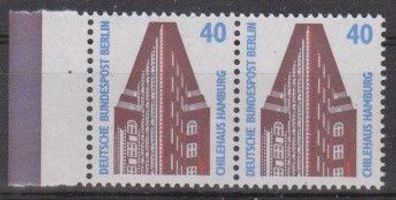 Berlin 1988 postfrisch SWK w Paar Seitenrand links MiNr. 816 Chilehaus in Hamburg