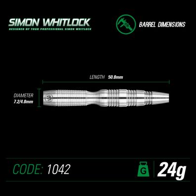 Steeldart Winmau Simon Whitlock Silver 1042- 22g/24 g