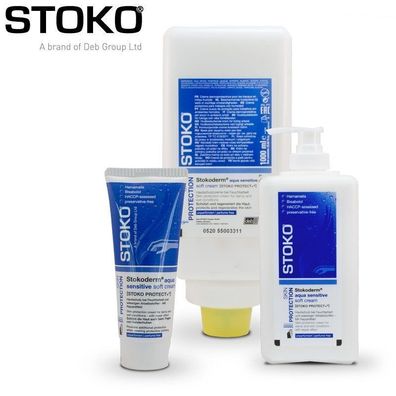 Stokoderm aqua sensitive, Hautschutz, unparfümiert, 1L Softflasche