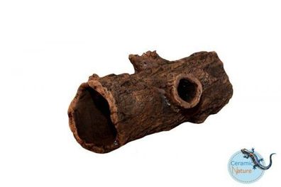 liegender Baumstamm mit zwei Ästen Gr. M Höhle Baumoptik Ton Aquarium Terrarium