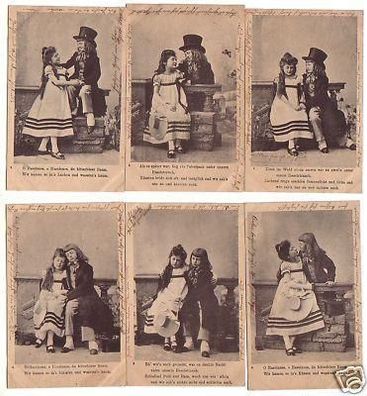 16126/6 Humor Ak Kinder als Liebespaar um 1903