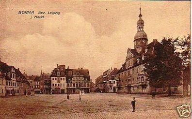 17528 Ak Borna Bez. Leipzig Markt 1918