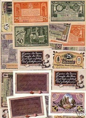 18 Banknoten Notgeld der Bergstadt Lehesten 1921