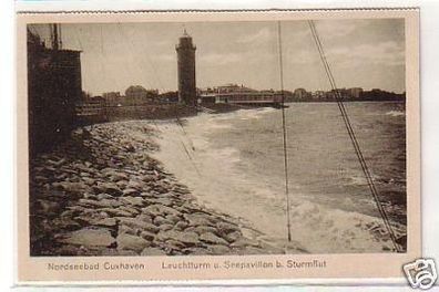19370 Ak Nordseebad Cuxhaven Sturmflut um 1930