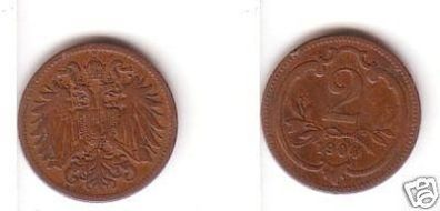 2 Heller Kupfer Münze Österreich 1904