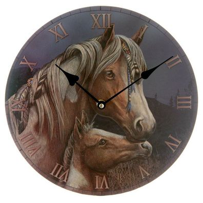 Wanduhr Pferde Lisa Parker Wanduhren Uhren Uhr Bilderuhren Bilduhr Tiere Pony Apache