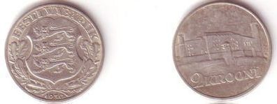 2 Krooni Silber Münze Estland 1930 Schloß Tallin
