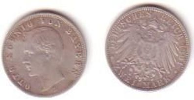 2 Mark Silber Münze 1901 Bayern König Otto