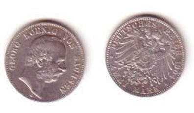 2 Mark Silber Münze 1904 Sachsen König Georg