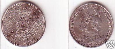 2 Mark Silber Münze Preussen 200 Jahre Königreich 1901