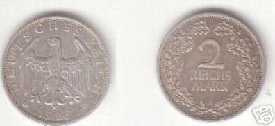 2 Mark Silber Münze Weimarer Republik 1925 A