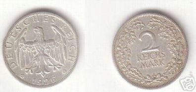 2 Mark Silber Münze Weimarer Republik 1926 A