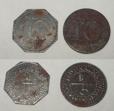 2 Notgeld Münzen Stadt Naumburg a.S. 1919