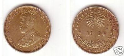 2 Schilling Münze Britisch Westafrika Nigeria 1924