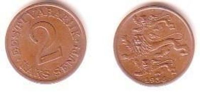 2 Senti Kupfer Münze Estland 1934