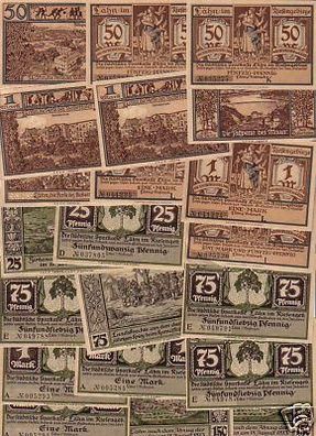 20 Banknoten Notgeld Sparkasse Lähn im Riesengebirge