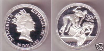 20 Dollar Silber Münze Australien Schwimmer 1993