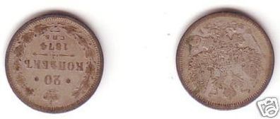 20 Kopeken Silber Münze Sowjetunion 1874