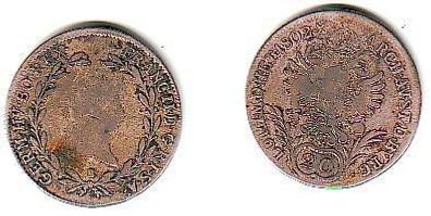 20 Kreuzer Silber Münze Österreich 1802 B