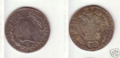 20 Kreuzer Silber Münze Österreich 1815 B