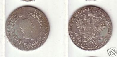 20 Kreuzer Silber Münze Österreich 1828 A