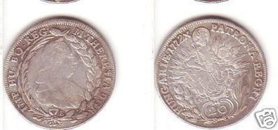 20 Kreuzer Silber Münze Ungarn 1772 B
