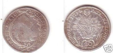 20 Kreuzer Silber Münze Ungarn 1779 B