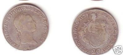20 Kreuzer Silber Münze Ungarn 1835 B