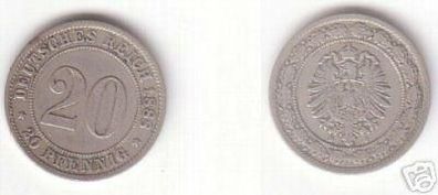 20 Pfennig Münze Nickel Kaiserreich 1888 D