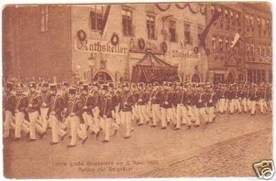 21720 Ak Freiberg letzte große Bergparade 6. April 1905