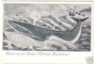 23223 Ak Gruß aus der Riesen Walfisch Ausstellung 1900