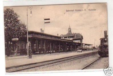 23488 Ak Bahnhof Güsten in Anhalt Ostseite 1914