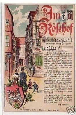 00514 Ak Litho Hannover Liedtext "Im Rösehof" um 1910