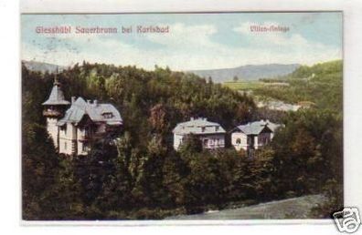 00573 Ak Giesshübl Sauerbrunn bei Karlsbad Villen 1908